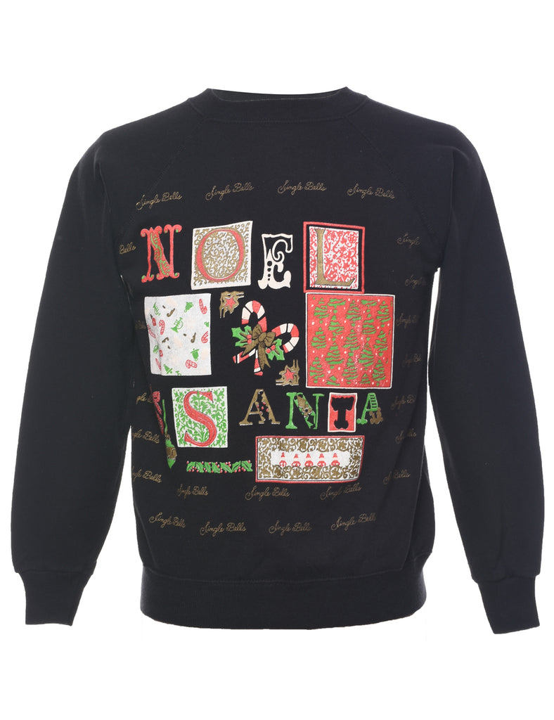 Festive Print Christmas Sweatshirt - M