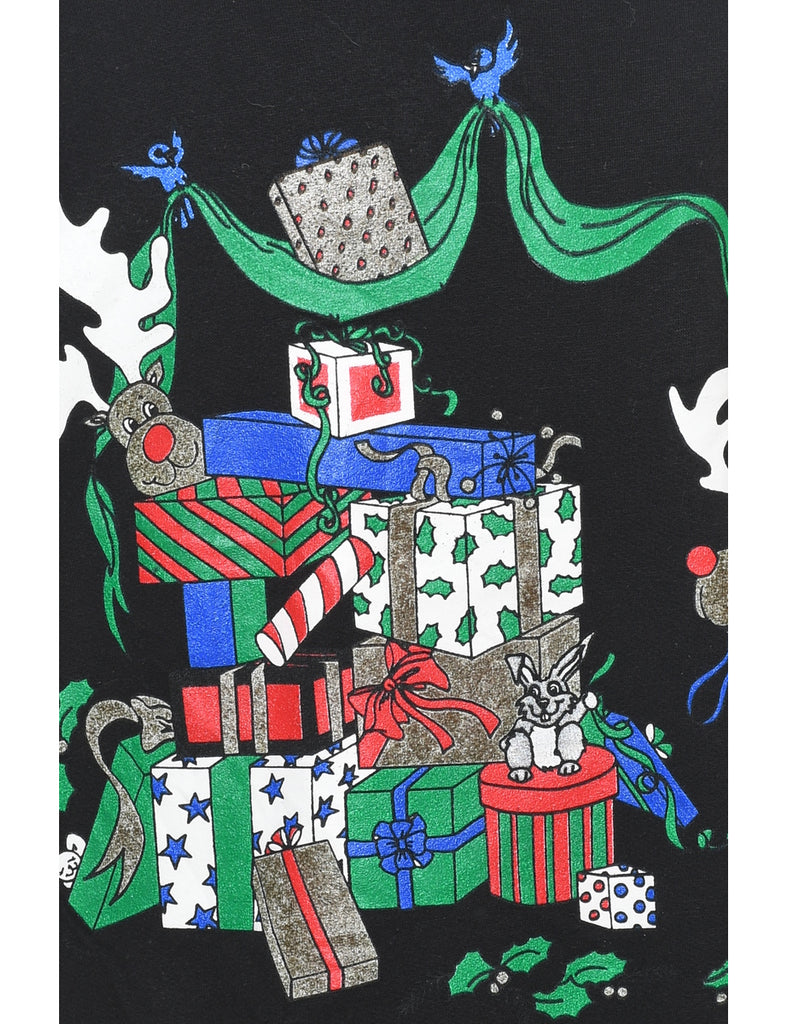 Festive Print Christmas Sweatshirt - L