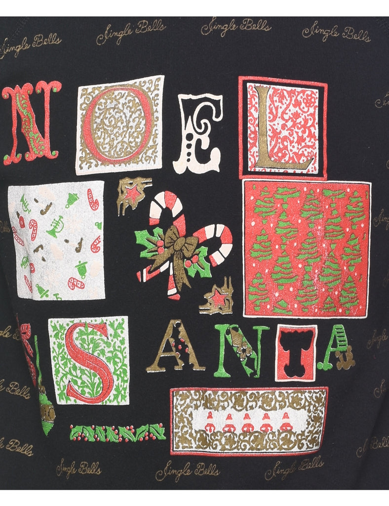 Festive Print Christmas Sweatshirt - M