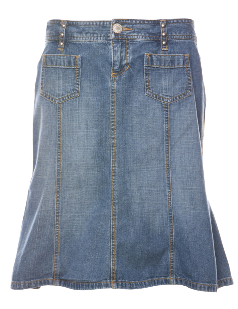 Fishtail Hem Denim Skirt - S