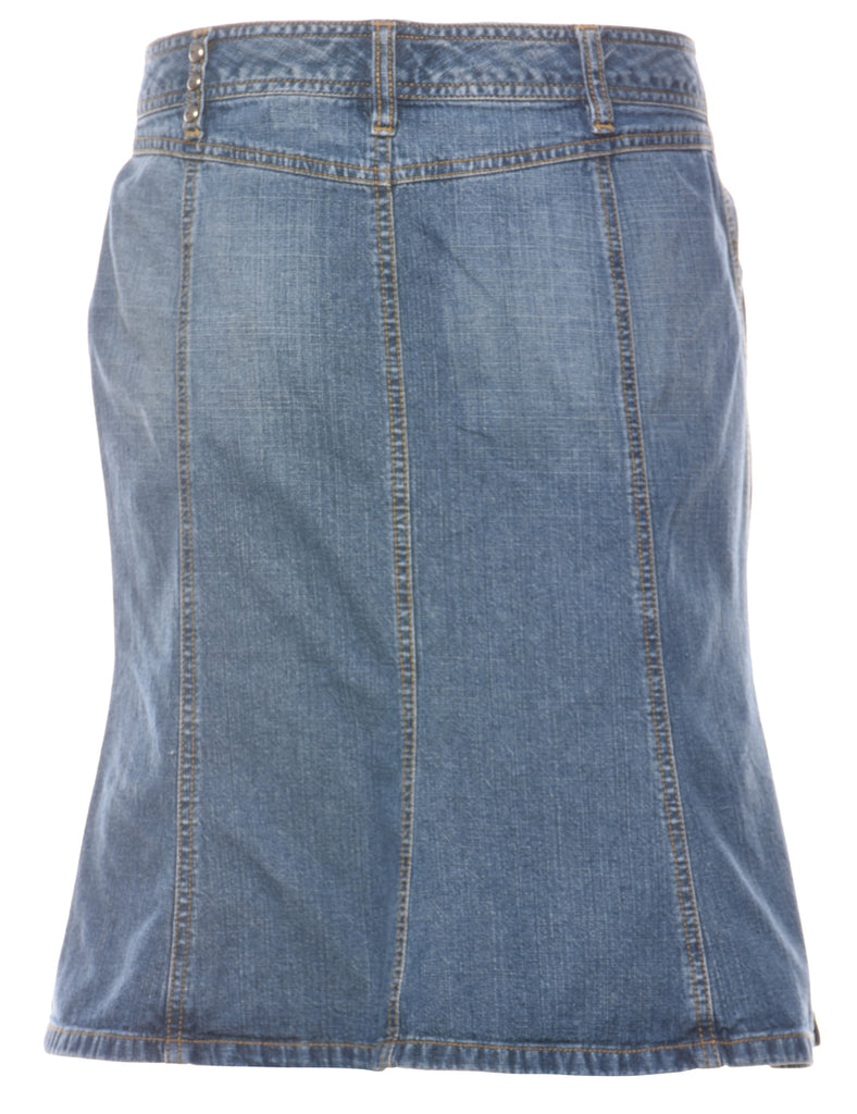 Fishtail Hem Denim Skirt - S