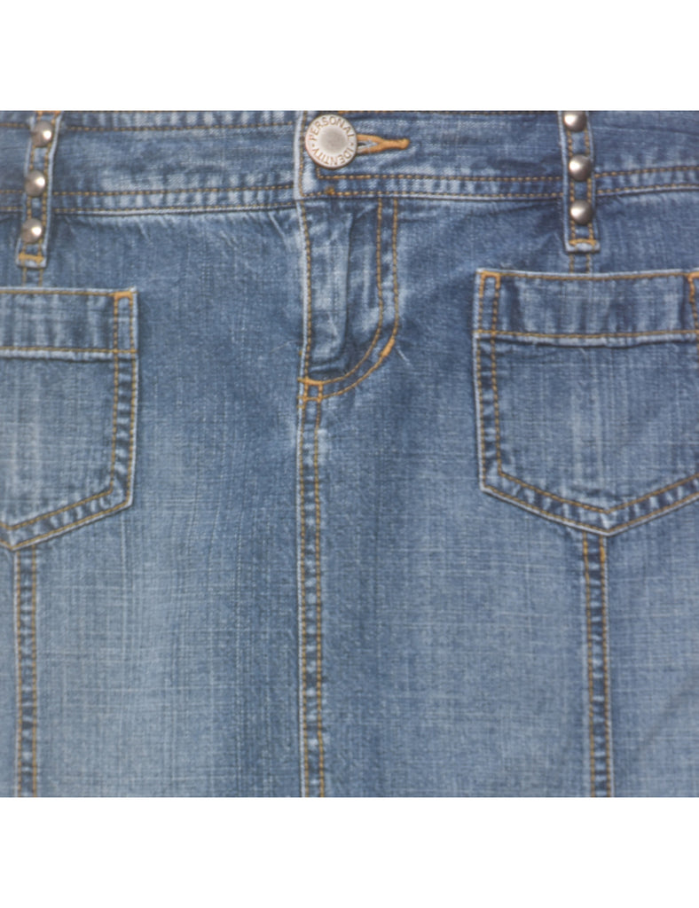 Fishtail Hem Denim Skirt - S