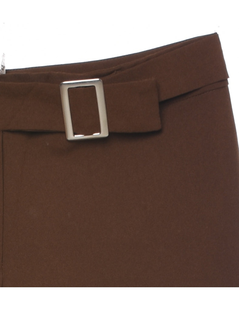Flared Leg Dark Brown Trousers - W33 L30