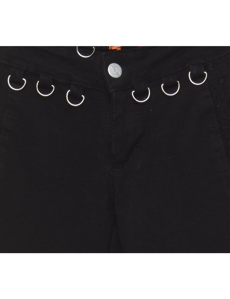 Flared Leg Lace Up Y2K Hardware Trousers - W24 L35