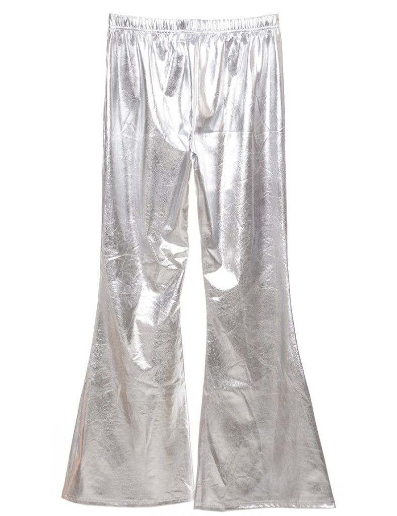 Flared Leg Metallic Trousers - W28 L32