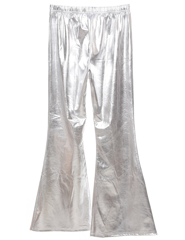 Flared Leg Metallic Trousers - W28 L32