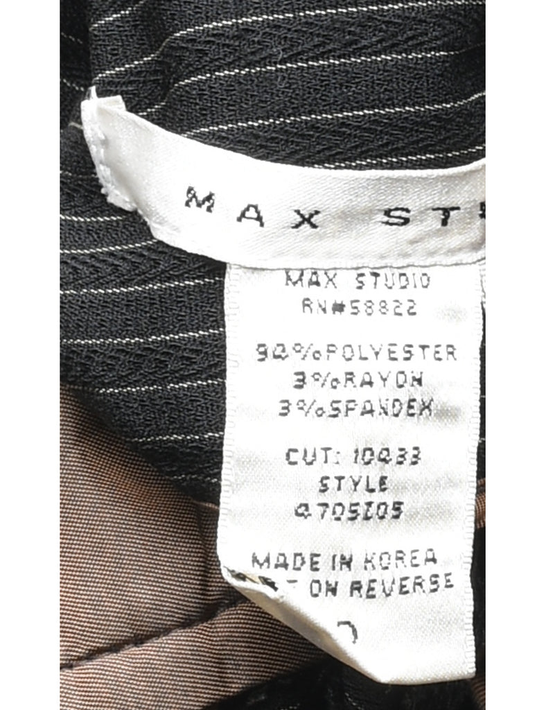 Flared-Leg Pinstriped Black & White Y2K Trousers - W28 L29