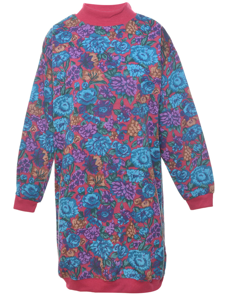 Floral 1980s Multi-Colour Sweatshirt - M