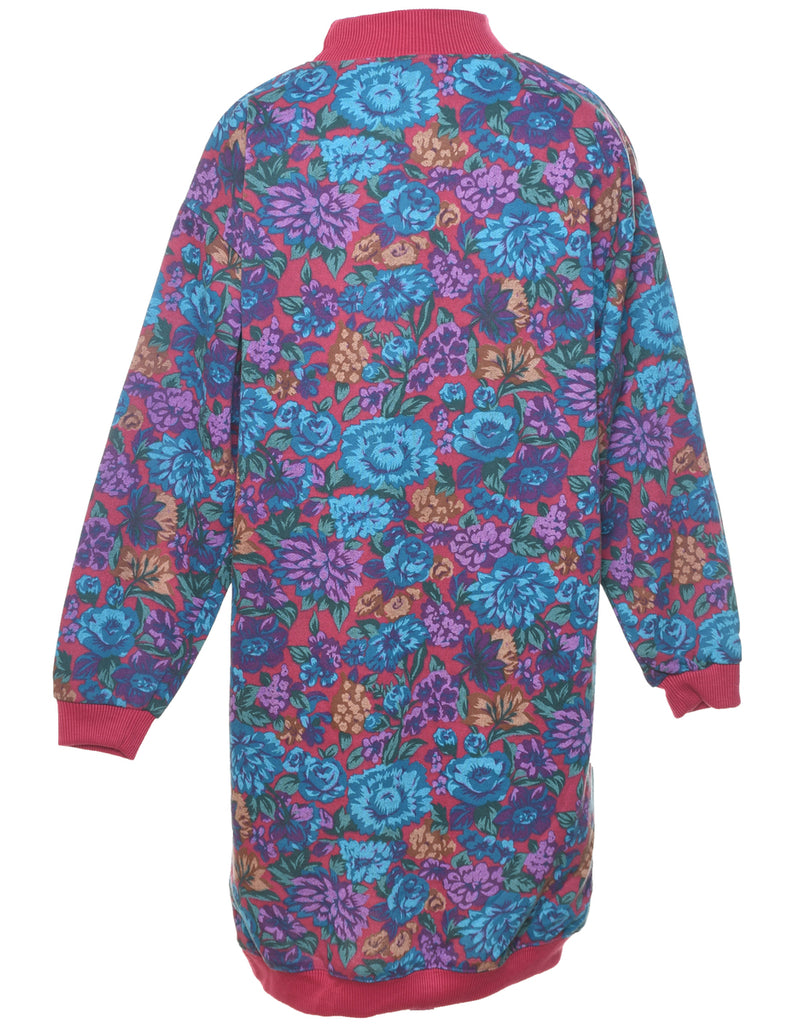 Floral 1980s Multi-Colour Sweatshirt - M