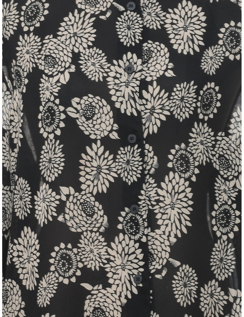Floral Black Blouse - XL