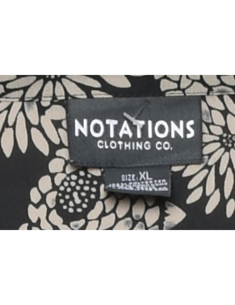 Floral Black Blouse - XL