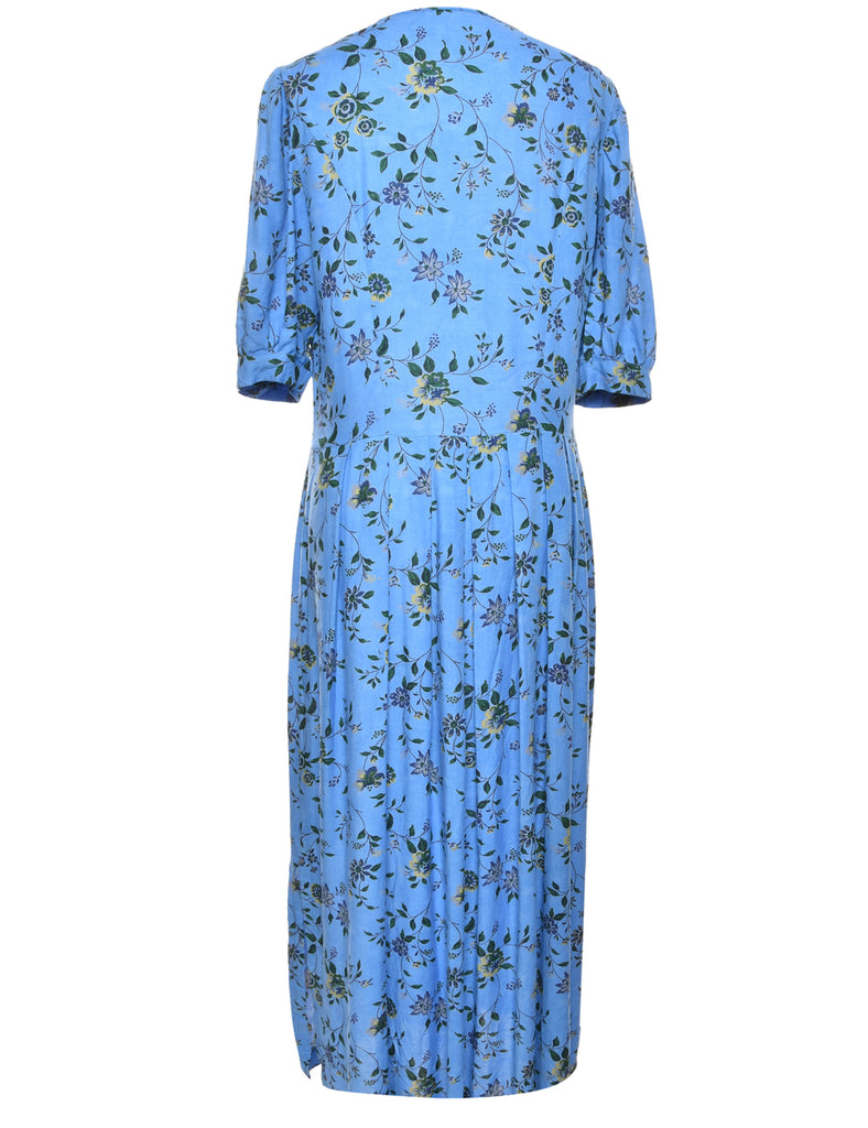Floral Blue Dress - M