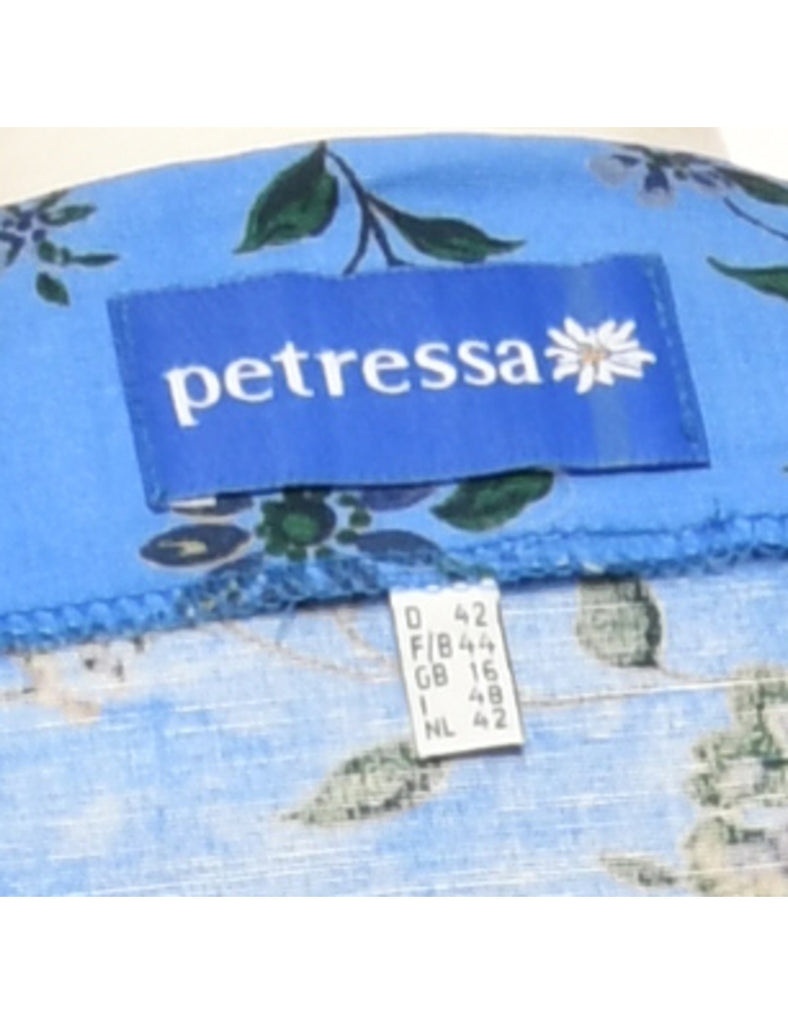 Floral Blue Dress - M