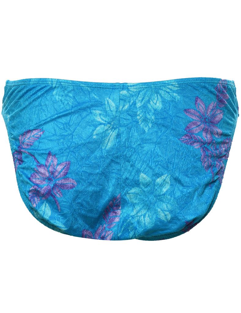 Floral Blue & Purple Bikini Bottoms - M