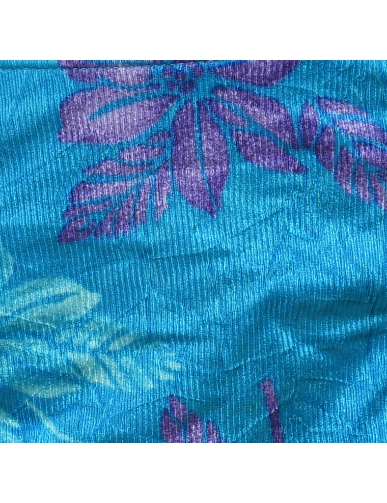 Floral Blue & Purple Bikini Bottoms - M