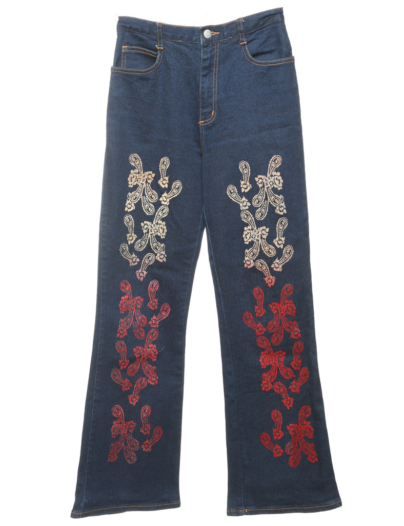 Floral Bootcut Jeans - W24 L33