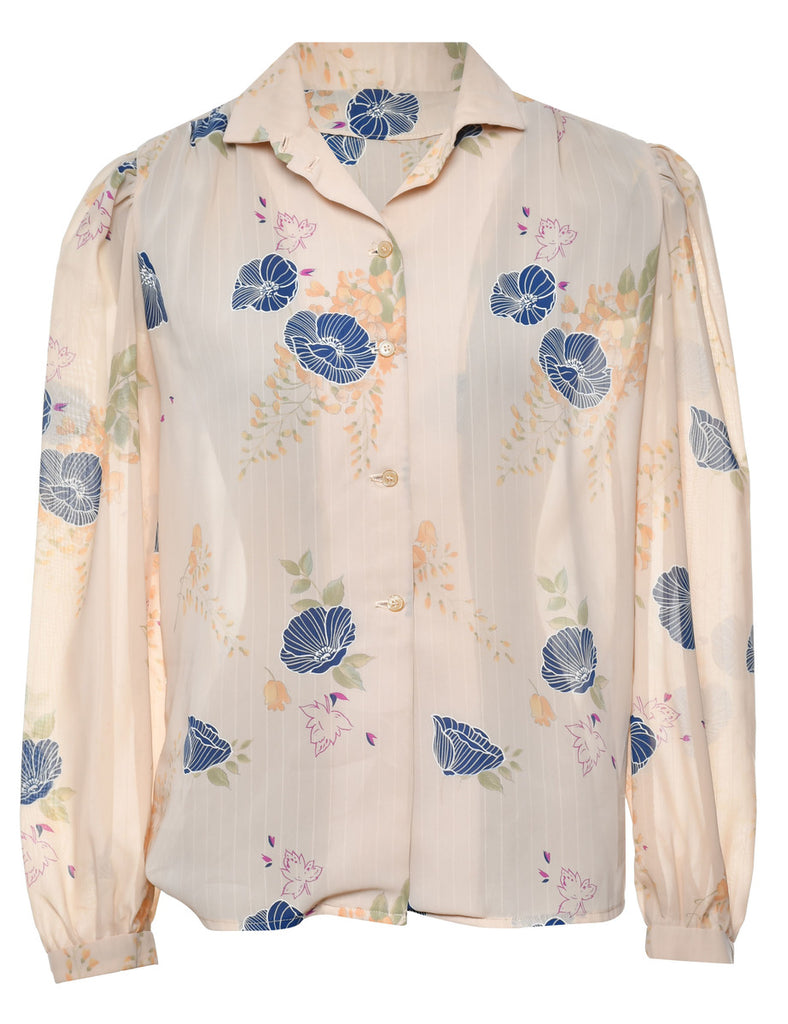 Floral Cream Blouse - L