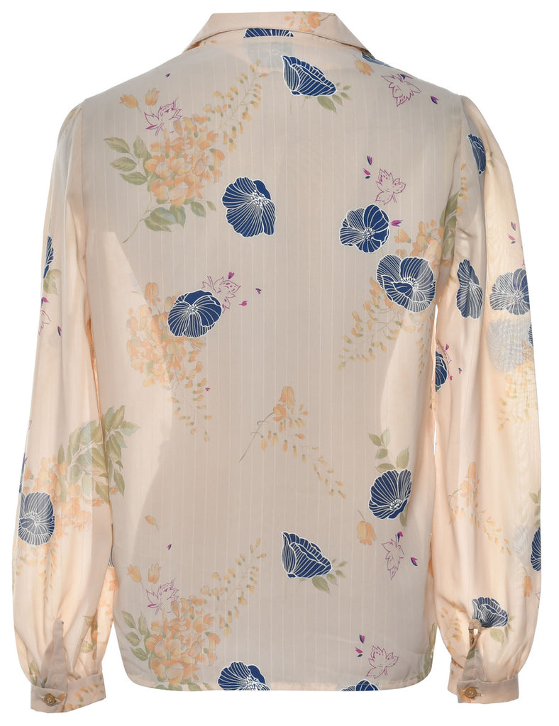Floral Cream Blouse - L
