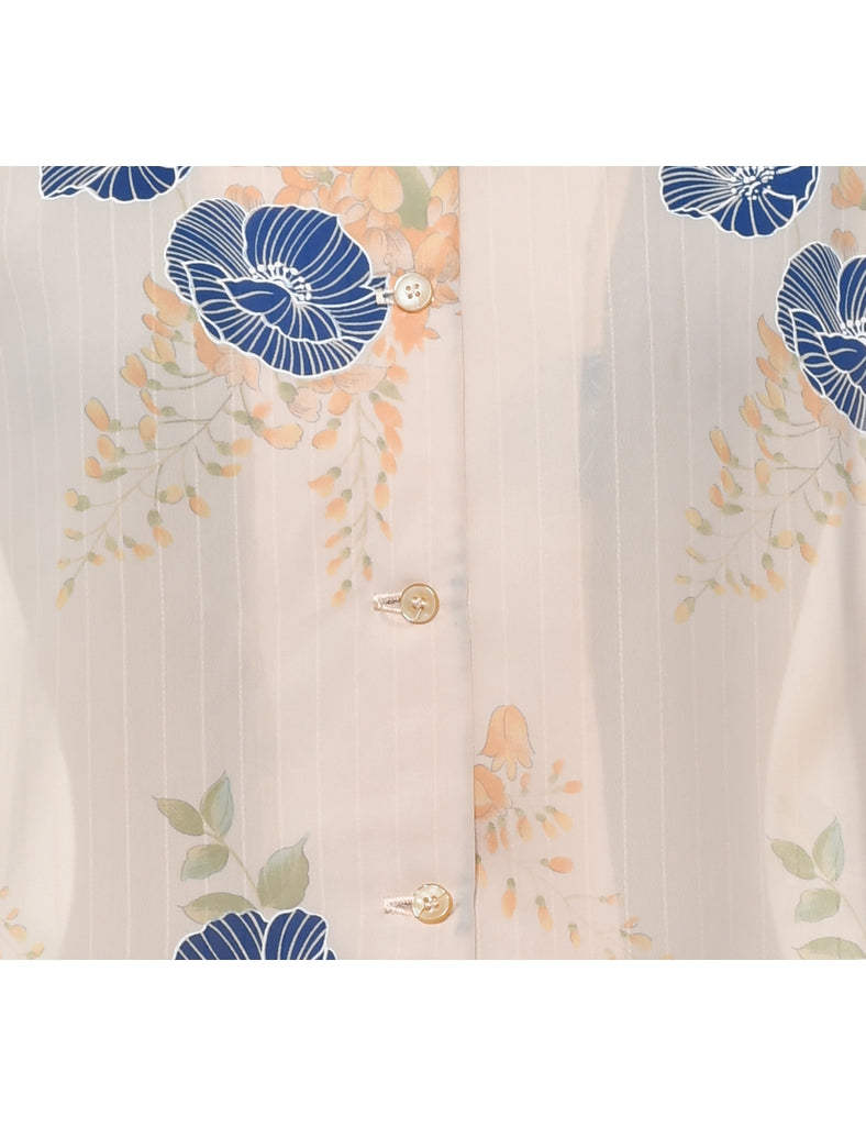 Floral Cream Blouse - L