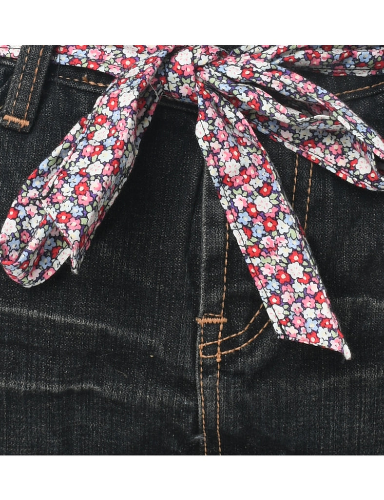 Floral Denim Handbag - M