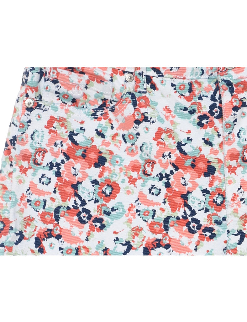 Floral Denim Shorts - W30 L6