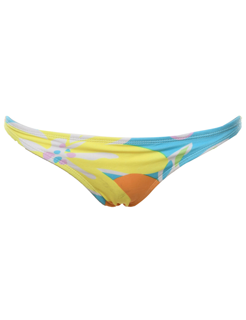 Floral Design Multi-Colour Bikini Bottoms - M