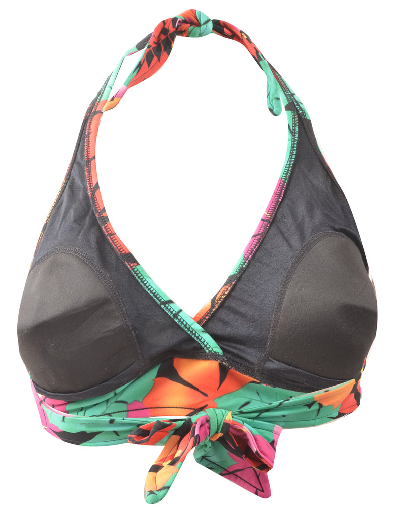 Floral Design Multi-Colour Bikini Top - S