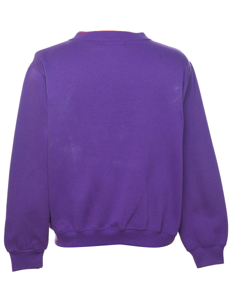 Floral Embroidered 1990s Sweatshirt - L
