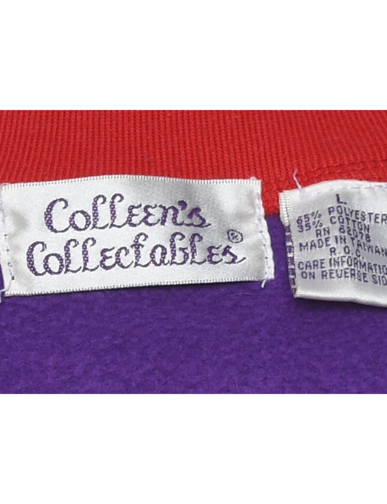 Floral Embroidered 1990s Sweatshirt - L