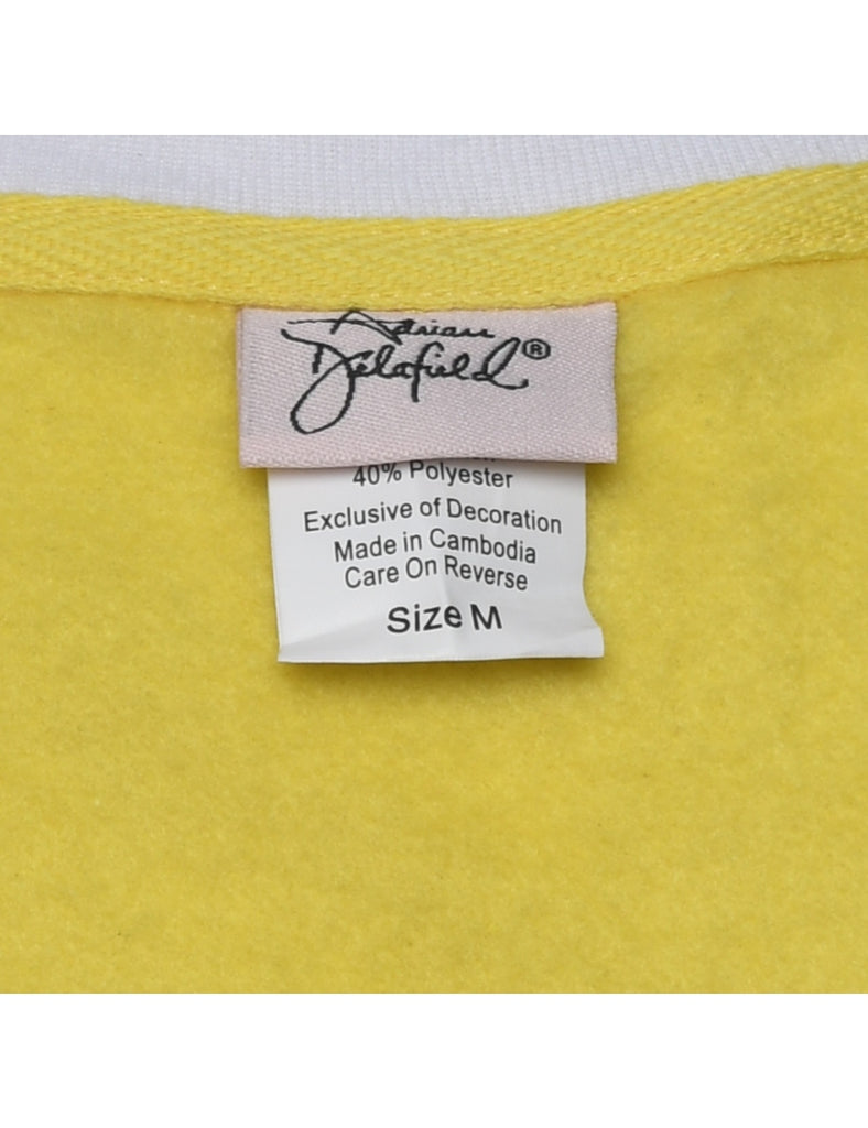 Floral Embroidered 1990s Sweatshirt - M