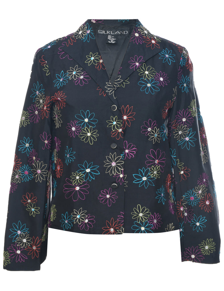 Floral Embroidered Jacket - S