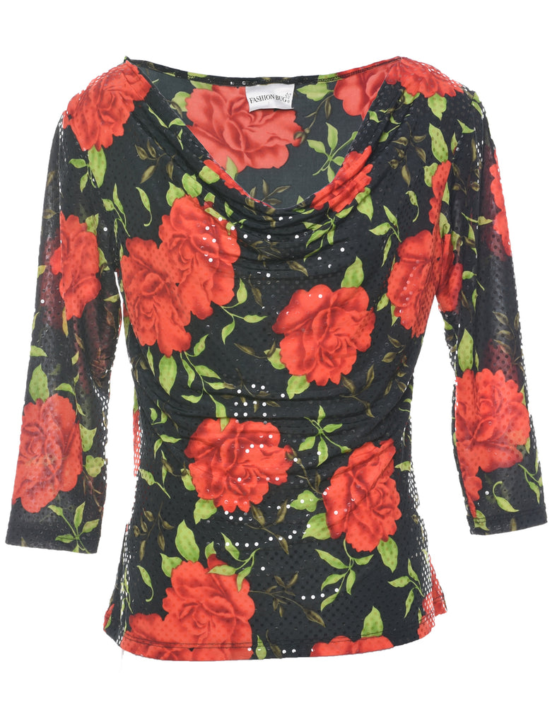 Floral Evening Top - L