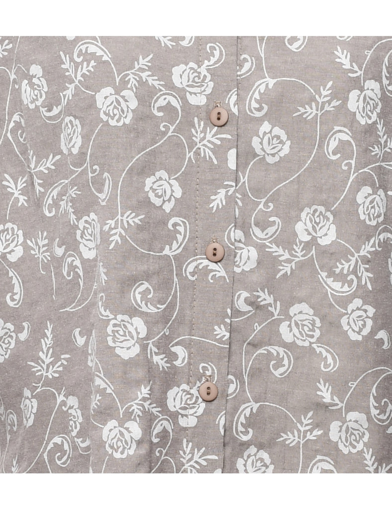 Floral Grey Shirt - L