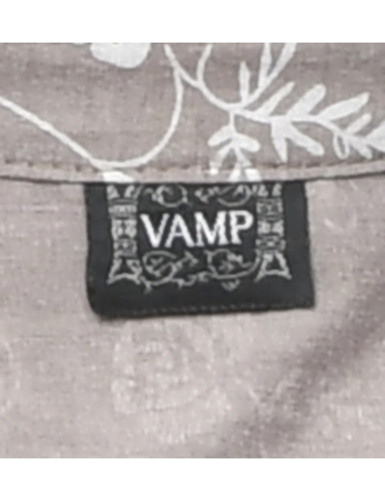 Floral Grey Shirt - L