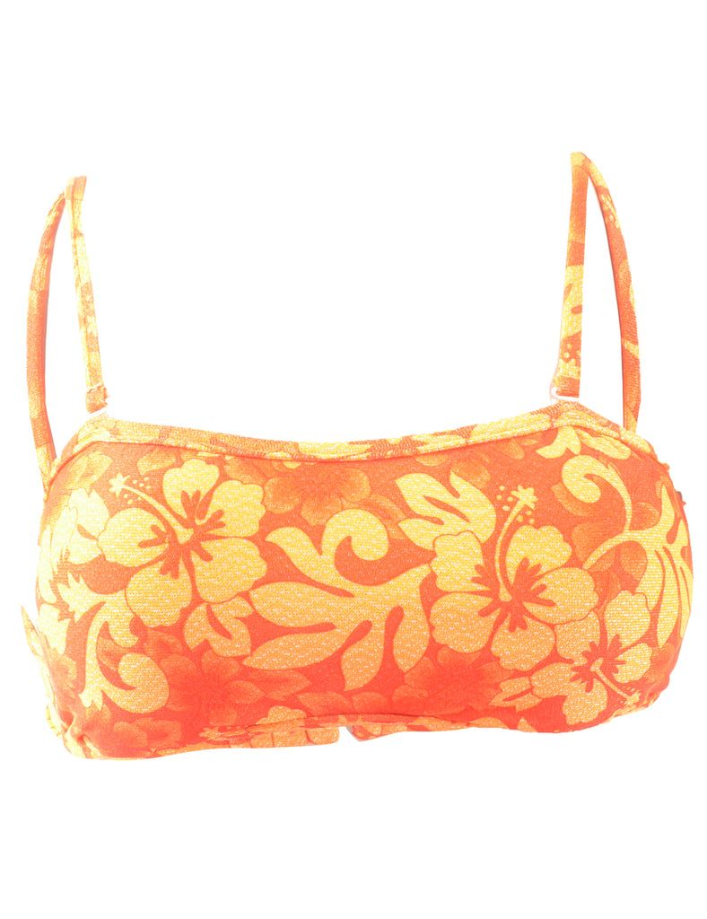 Floral Hawaiian Design Bikini Top - S