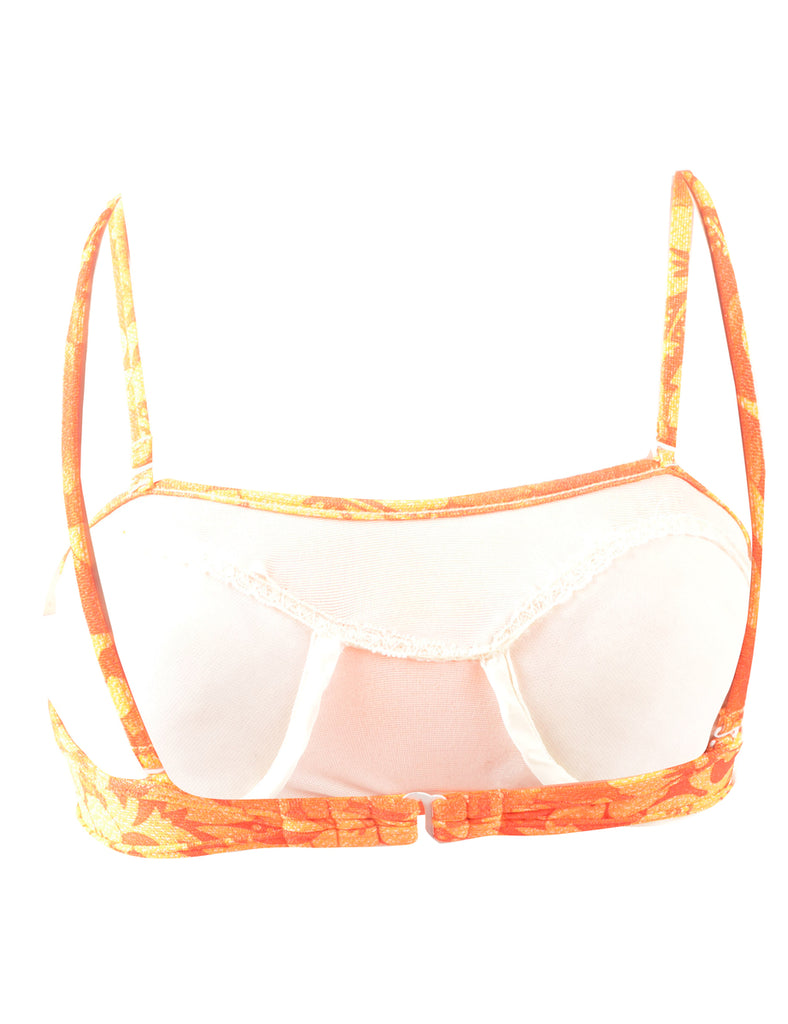 Floral Hawaiian Design Bikini Top - S