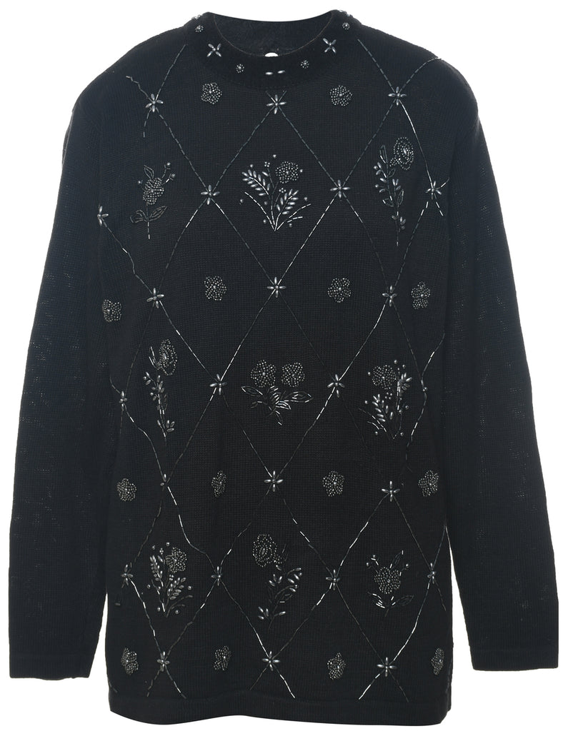 Floral Knit Jumper - M