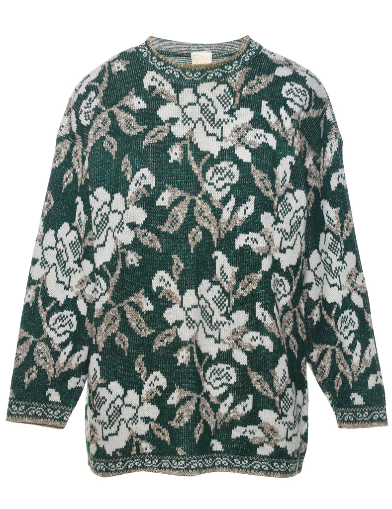 Floral Knit Jumper - M