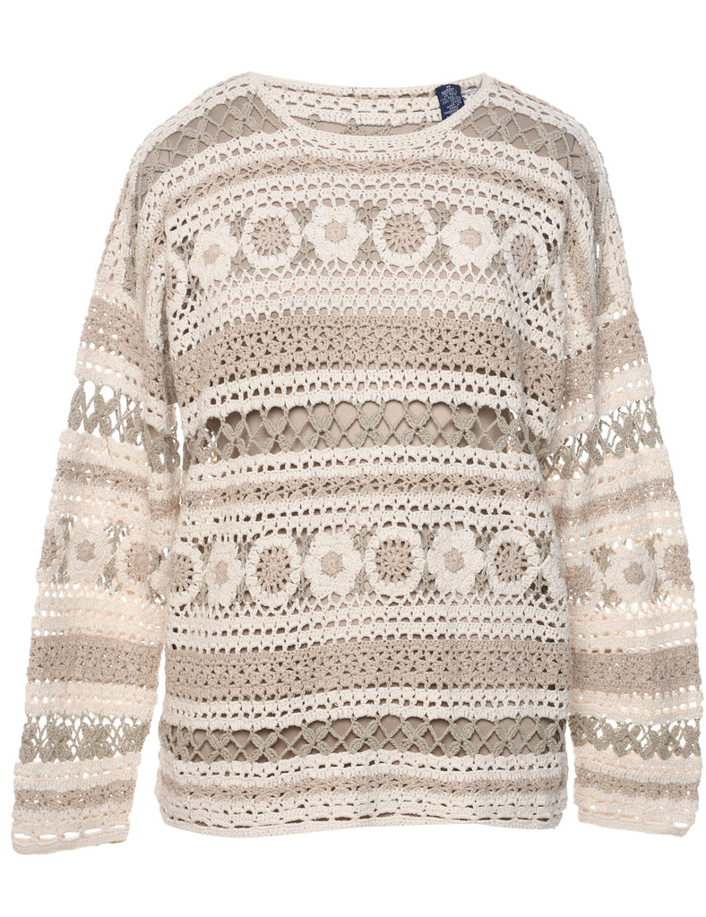 Floral Knit Jumper - M