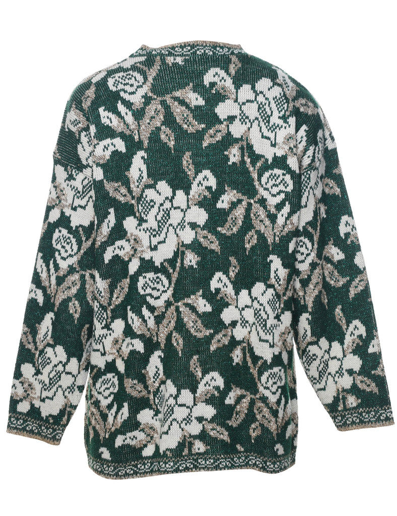 Floral Knit Jumper - M