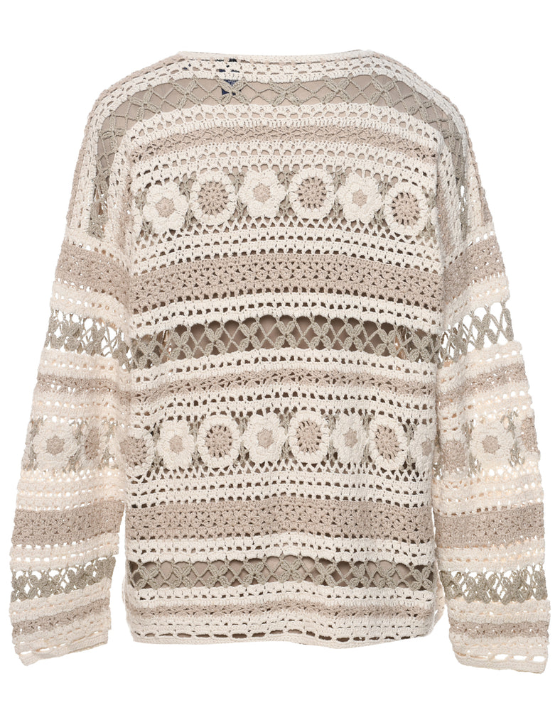 Floral Knit Jumper - M