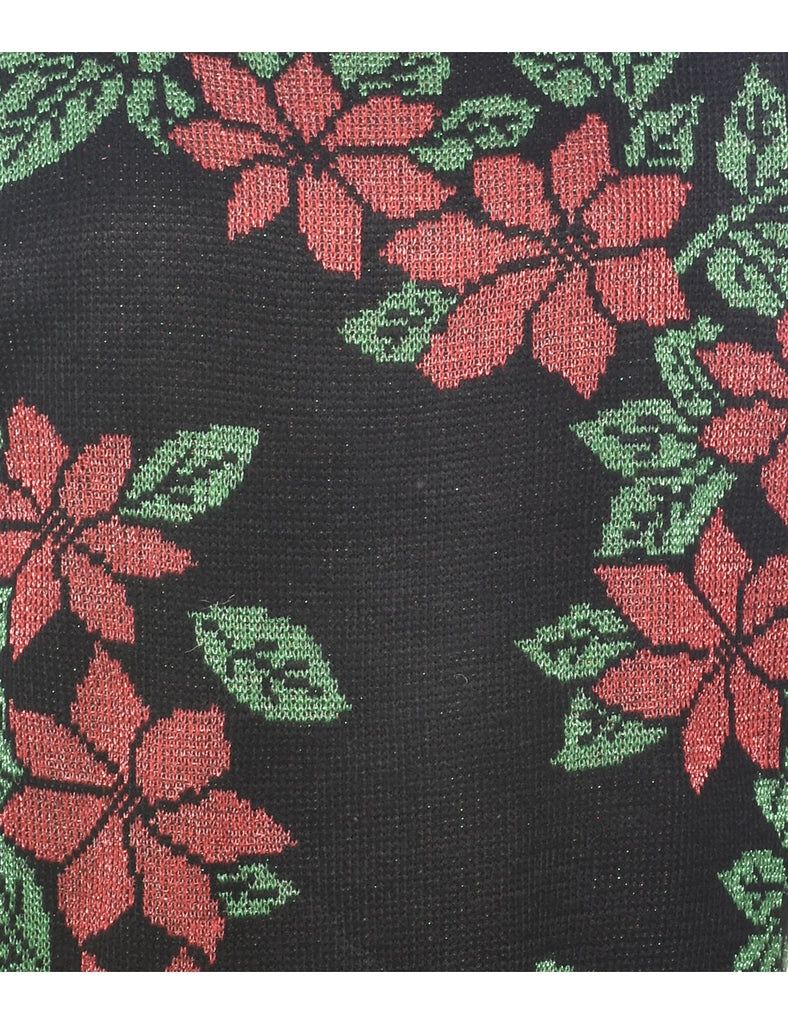 Floral Knit Jumper - M