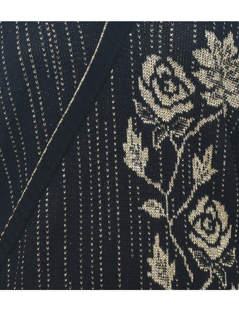 Floral Knit Jumper - L