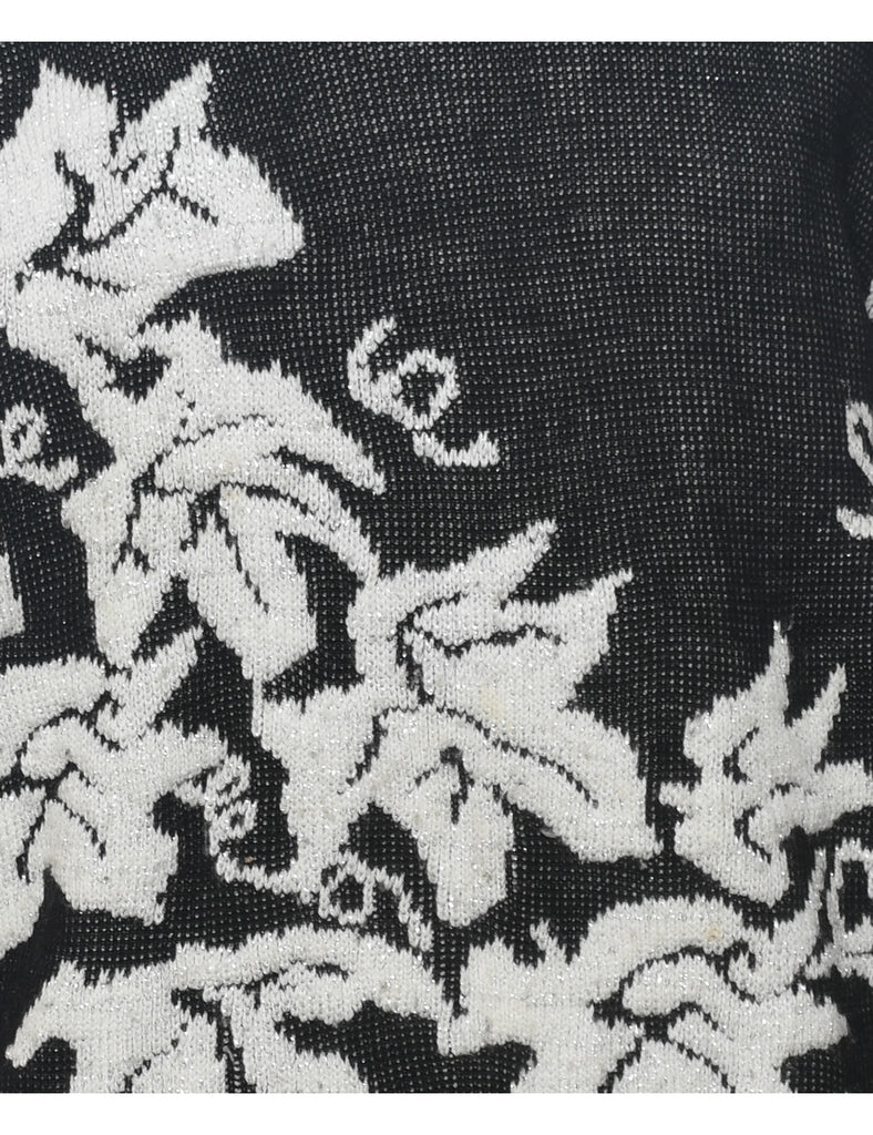 Floral Knit Jumper - L