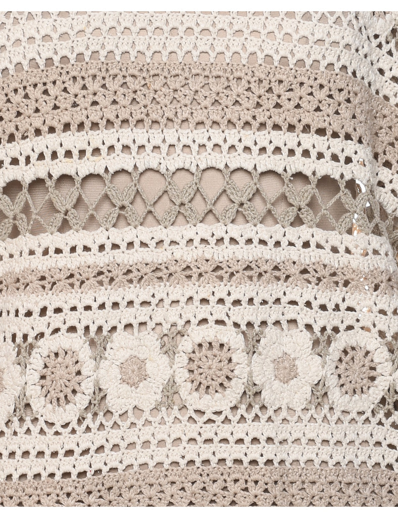 Floral Knit Jumper - M