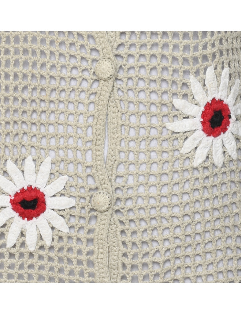 Floral Knit Vest - M