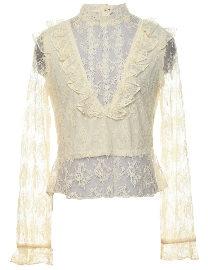 Floral Lace Evening Top - M