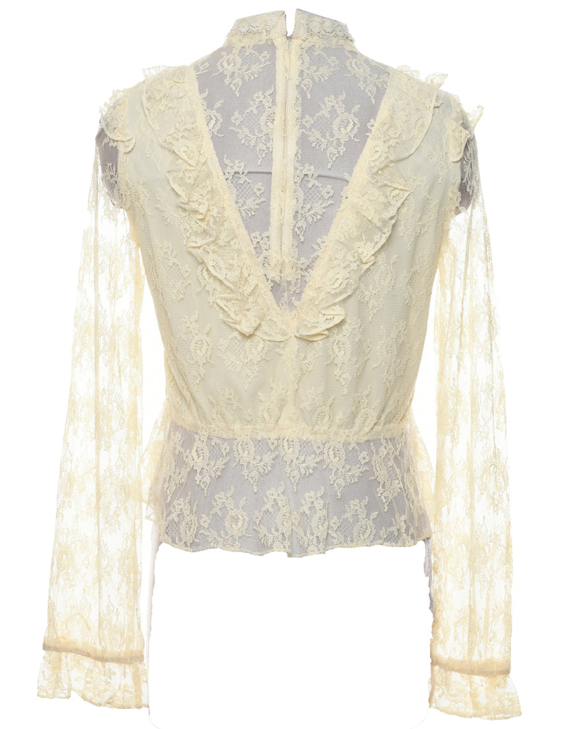 Floral Lace Evening Top - M
