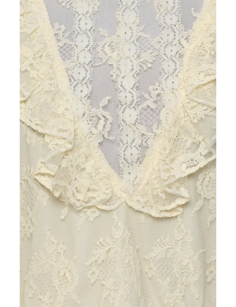 Floral Lace Evening Top - M