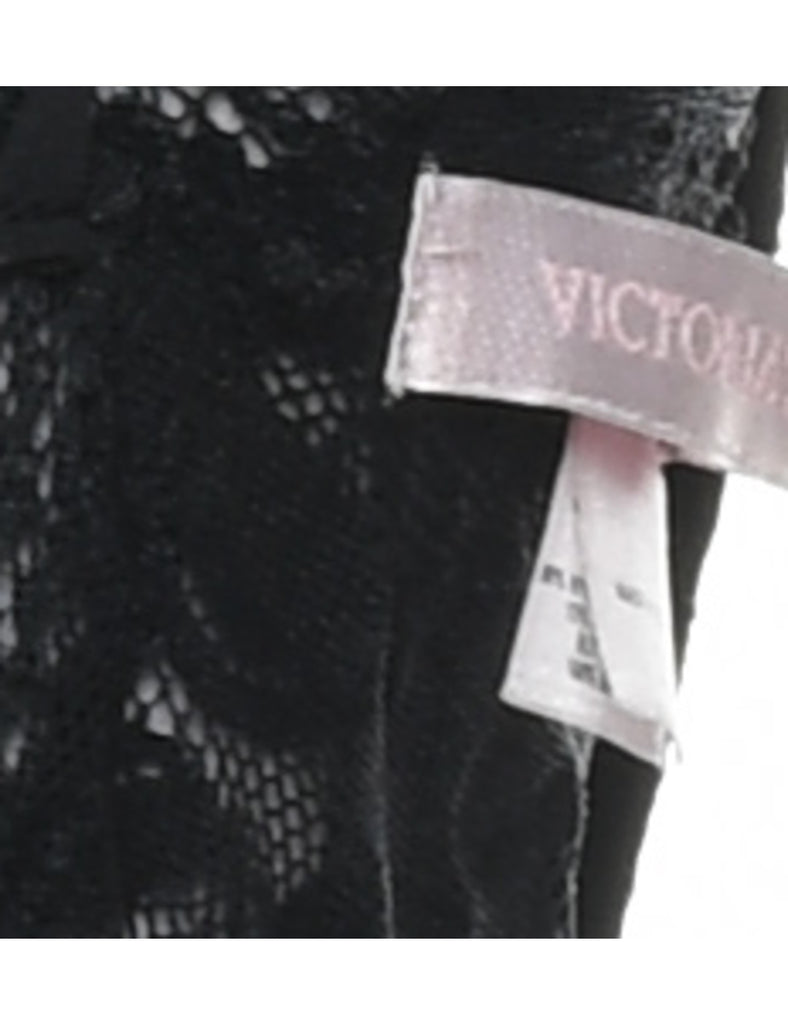 Floral Lace Sheer Slip Dress - L
